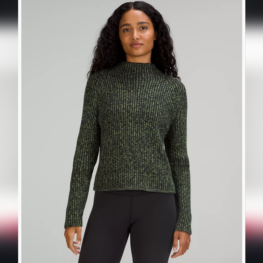 NWT Cotton-Cashmere Blend Mock Neck Sweater